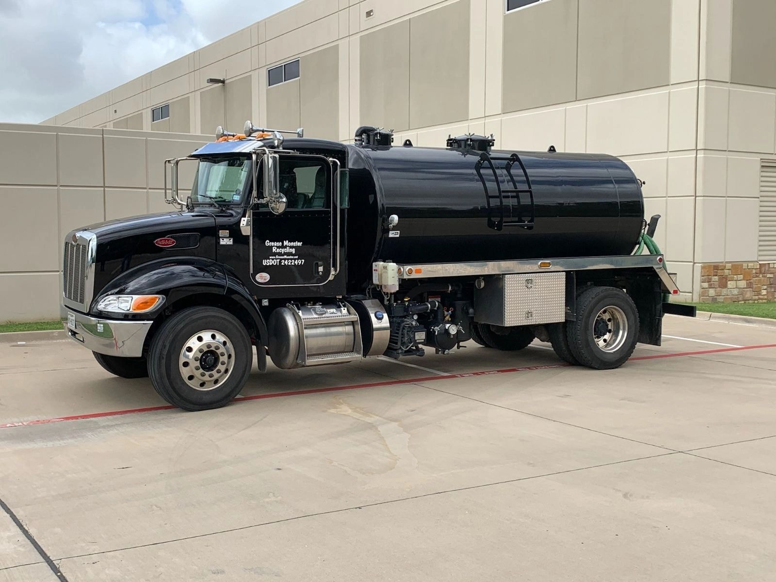 Grease Monster Recycling black tanker truck